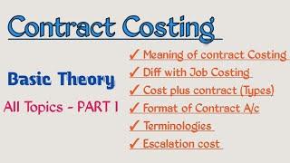 Contract Costing Notes | Job Costing vs Contract Costing | Cost plus contract | Contract Account