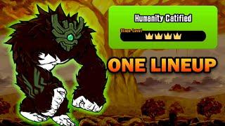 One Lineup Humanity Catified 4 Crowns - The Battle Cats