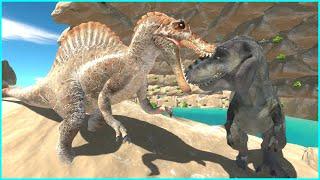 Spinosaurus's Journey in the Jurassic World: Spinosaurus VS Rexy Animal Revolt Battle Simulator ARBS