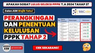 Perangkingan dan Penentuan Kelulusan PPPK T.A 2024 Tahap 2 – Hasil Seleksi Kompetensi PPPK 2024