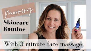 Morning skincare routine with face massage