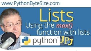 Using the max function with Python lists