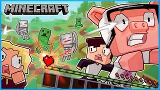 Minecraft but we beat the game with only 1 HEART... (IMPOSSIBLE)