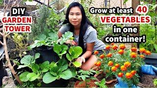 GROW LOTS OF VEGETABLES IN ONE CONTAINER | DIY VERTICAL GARDEN TOWER