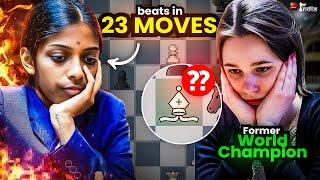 Vaishali BEATS Former World Champion Mariya Muzychuk in 23 MOVES!