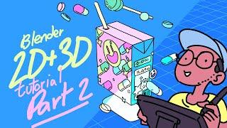 Blender 2D/3D for beginners, drawing and animating with greasepencil - Part 2/2