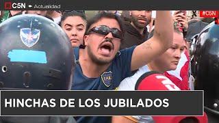 OPERATIVO POLICIAL y TENSIÓN con los HINCHAS en la previa de la MARCHA de los JUBILADOS