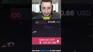 CRAZY $200 CRASH ROUND!! (500CASINO CLASSICS) #shorts #slots #casino #crashgame #plinko