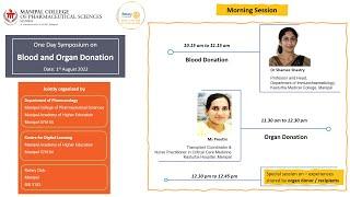 Session-1, Symposium on "Blood and Organ Donation"