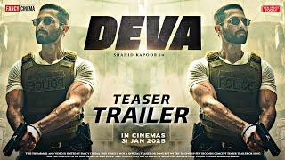 DEVA Official trailer : Release update | Shahid Kapoor, Pooja Hegde, Deva teaser trailer (2024)