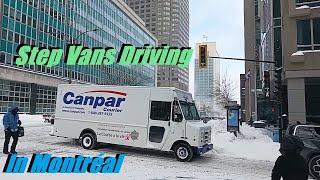 FEBUARY 2025 STEP VANS DRIVING IN MONTREAL QUEBEC CANADA