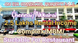 :633️2.5"Lakhs Rental Income ️On Road ECR"Commercial Complex For Sale In Chennai/Panaiyur. ️️.