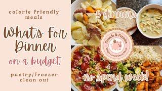 WHAT'S FOR DINNER? On a budget | No shop pantry & freezer clean out week | Calorie Friendly Meals