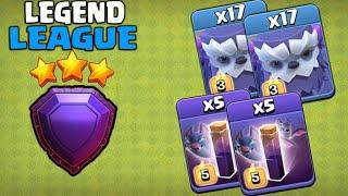 Mass 17 Yeti Bat Legend Push Strategy!! How to use mass Yeti in Legend base | Clash of Clans