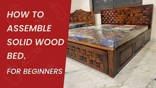 How to assemble a solid sheesham wood bed in under 5 minutes.