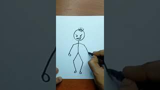 How To Draw An Angry Stick Figure #shorts #YTshorts #trending #viral | Stick Figure | Magic Drawings