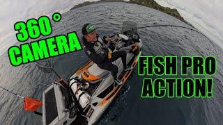 Big fish action with the Insta 360 X4 camera, view everything that I see!