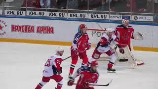 Goaltender Ilya Sorokin in action during the Red Army@ Lokomotiv hockey game 8.08.2017