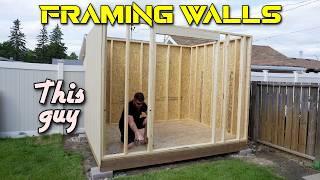 How to Frame Shed Walls by yourself! - plans available!