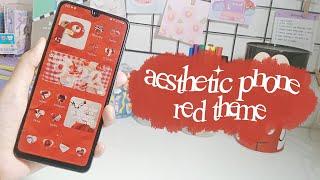 How to make an aesthetic phone - red theme  #aesthetichomescreen #samsungA32