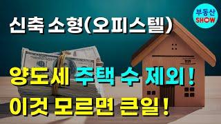 양도세 주택 수 제외! 이것 모르면 큰일! 신축 소형주택(오피스텔)! 부동산대책