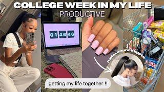 GETTING MY LIFE TOGETHER ! productive college vlog  | groceries, hair + nails, class, nights out