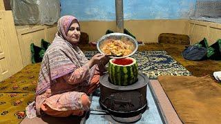 This Watermelon Doubles The Aroma Of Chicken With Potato | Mountain Village Life Of Pakistan