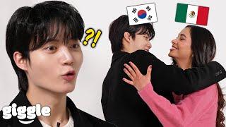 Korean Handsome Guy Experiences Mexican Greeting For the First Time! : Compilation