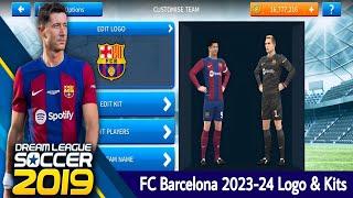 FC Barcelona 2023-24 Logo & Kits - DLS 19