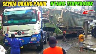 Situasi sulit‼️Semua orang di buat panik nyaris terperosok di jalur sempit || Gunung karaha bodas