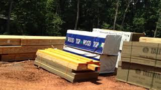 Custom Home Building  or House  Building Process  13 Floor Joist  and Lambuar  Delivery