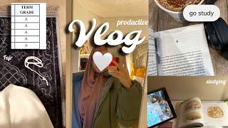 Vlog | Chill Productive Muslimah College Student |  ⋆｡˚Studying, Quran, Dua