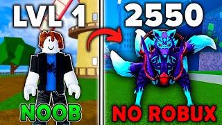 NOOB To PRO With NO ROBUX In Blox Fruits Roblox (FULL MOVIE)