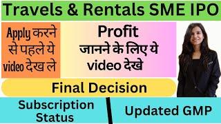 Travels & Rentals IPO | Travels & Rentals IPO Review | Travels & Rentals IPO GMP I Travels & Rentals