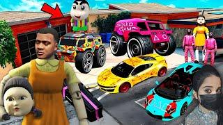 Franklin & Shinchan Tries Stop Squid Game | Stealing Squid Game Doll Cars - GTA 5