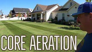 HOW TO AERATE THE LAWN. GOLF COURSE LAWN