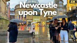 Walking around Newcastle city | Rainy day. 4K