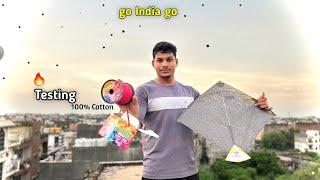 Testing *Go India Go* cotton manjha | Kite Cutting | Kite Flying | Kite |