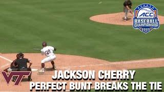 Virginia Tech's Jackson Cherry's Perfect Bunt Breaks Up The Tie