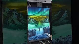 I Threw some Paint on a canvas #satisfying #oilpainting #art #howtopaint #aurora