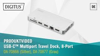 DIGITUS® Multiport Travel Dock, 8-Port, USB Type-C™ (DA-70866, DA-70877)