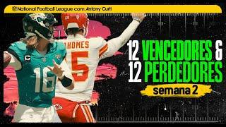  Lawrence, Mahomes: 12 VENCEDORES & 12 PERDEDORES da Semana 2 da NFL