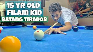 15 Year Old Filipino Black American Kid is Good at Playing Pool | Constantine Jennings