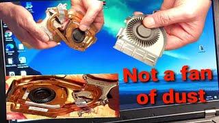 LAPTOP RUNNING HOT, CLEAN DUST OUT OF CPU FAN AND USE THERMAL GRIZZLY ON HEATSINK. #Frugal With John