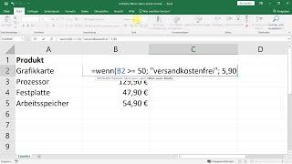 WENN-Funktion (Wenn-Dann-Sonst-Formel) – Excel-Tutorial