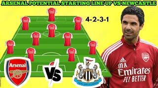 EFL CUP SEMI FINAL 2025 Arsenal potential starting lineup vs Newcastle united  4-2-3-1 formation