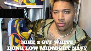 NIKE x OFF WHITE DUNK LOW MIDNIGHT NAVY x ON FOOT REVIEW