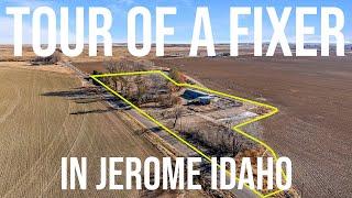 Full property tour of a "fixer" for sale in Idaho on 6.5 acres. 27 W 700 N, Jerome, Idaho 83338.