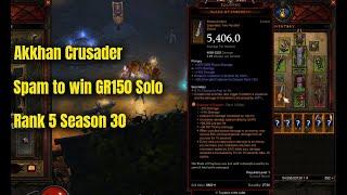 Season 30 Rank 5 Akkhan Crusader GR150 Solo - Diablo 3