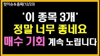 ‘이 종목 3개’ 정말 너무 좋네요. 매수 기회 계속 노립니다.